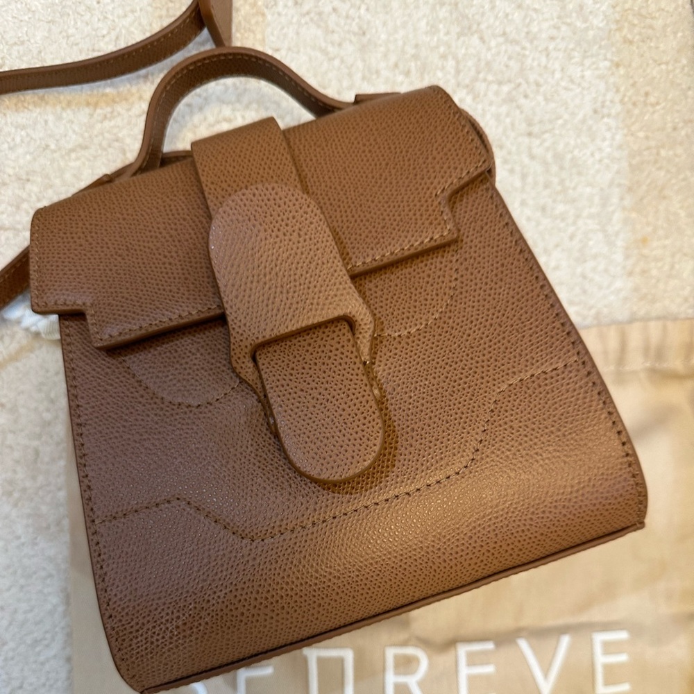 Senreve Mini Alunna Bag | Pebbled - Chestnut / Gold